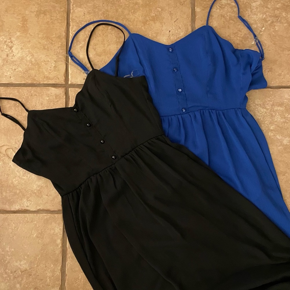 Heartsoul Blue and Black high low dresses small